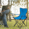 Portable Blue Camping Chair – Foldable Outdoor Chair with Carry Bag, 230lbs Capacity
