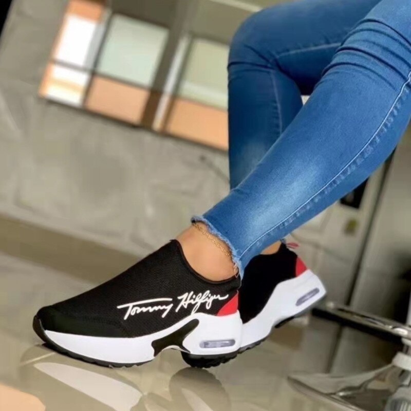 Breathable Wedge Walking Sneakers for Women | Casual Flat Comfort Shoes

