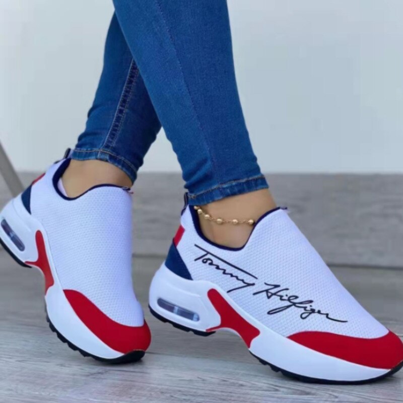 Breathable Wedge Walking Sneakers for Women | Casual Flat Comfort Shoes

