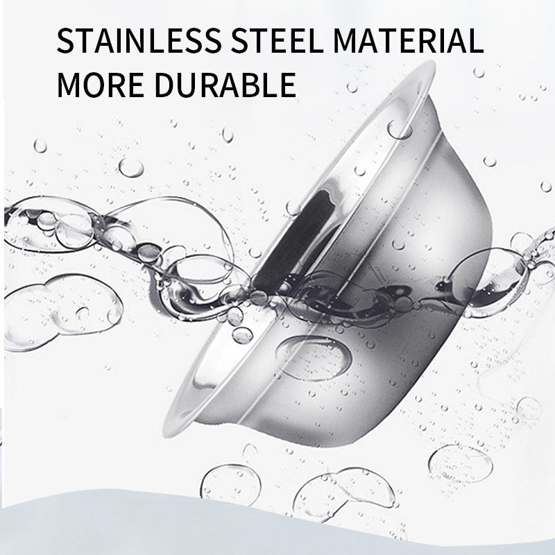 stainless steel pet food bowl with rubber non-skid base

