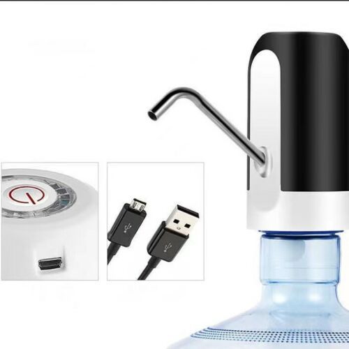 Black and white water dispenser with USB cable