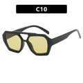 Sunglasses with black frame and yellow lenses