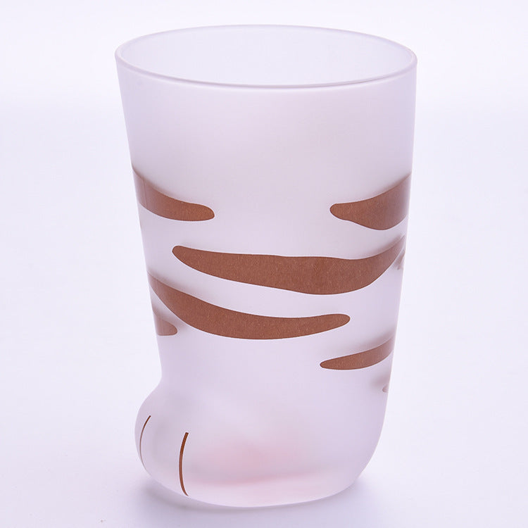 Cute Cat Paw Glass Mug – 300ml Frosted Milk & Coffee Cup for Office, Gifts, and Daily Use