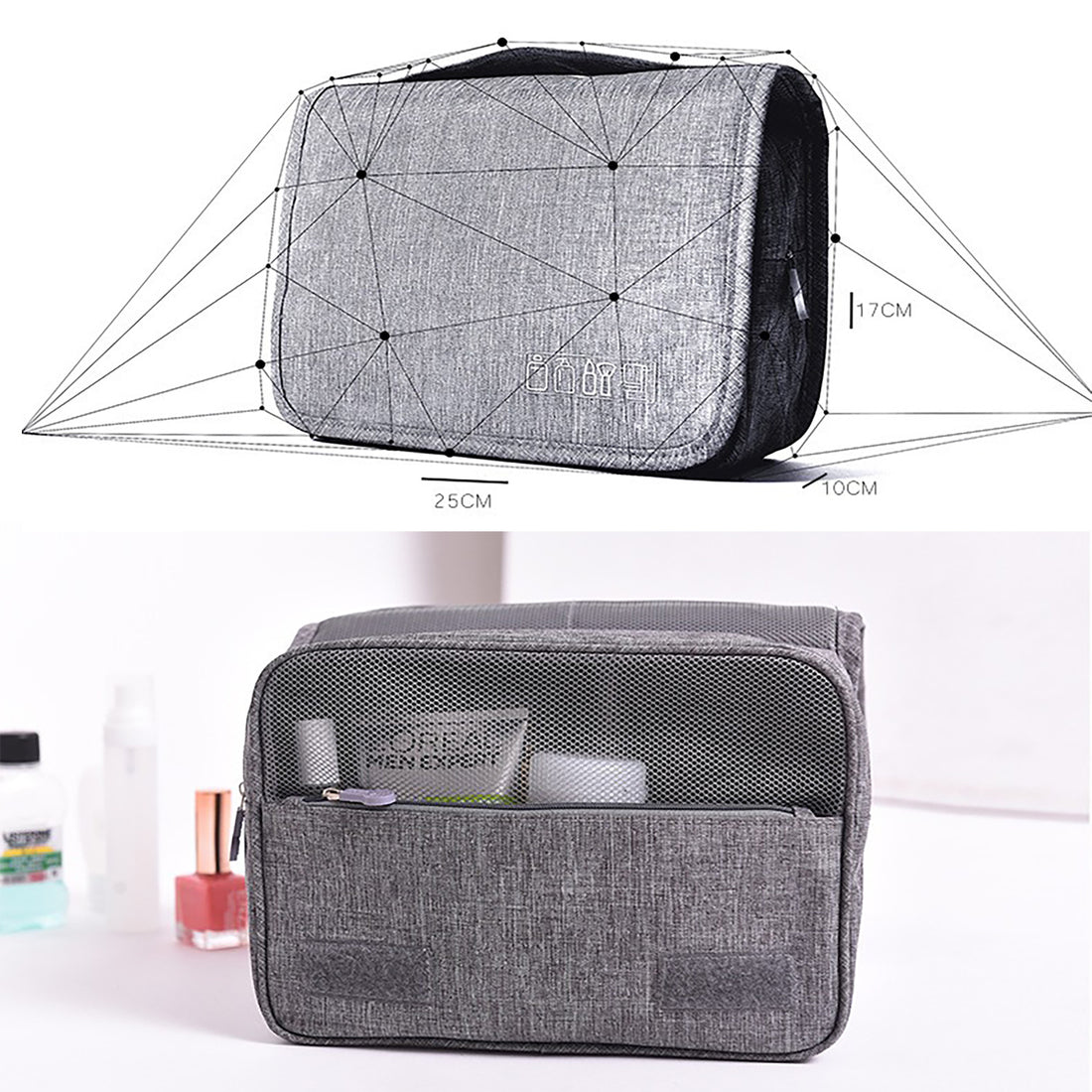 Travel Hanging Toiletry Bag – Front View