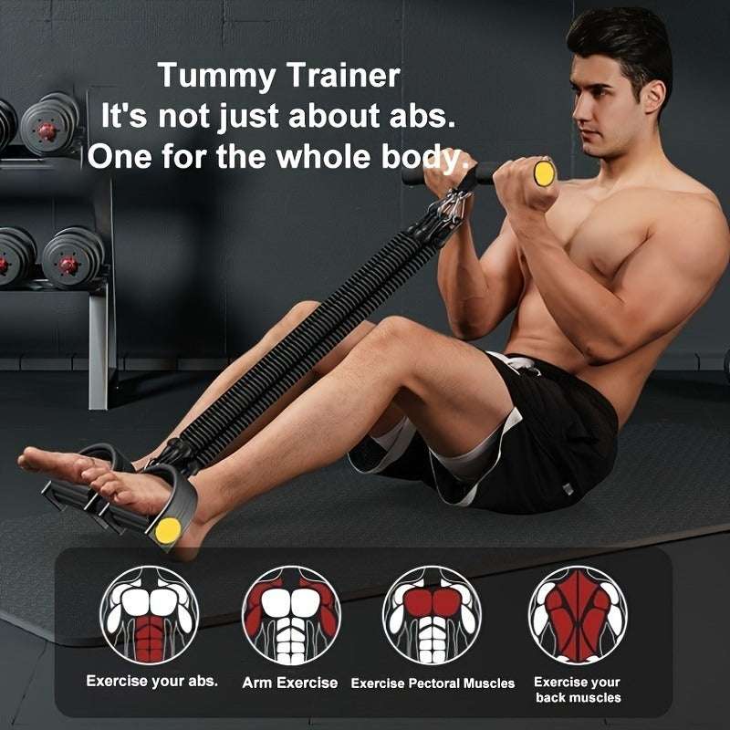 A Set Of Adjustable Resistance Tension Bands With Foot Pedals And Handles, High Resistance Level, Anti Fall, Suitable For Fitness Training, Body Stretching, And Abdominal Muscle Exercises