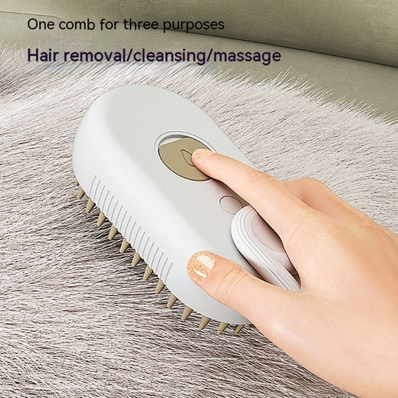 Electric spray massage comb with a cat using it