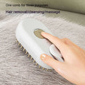 Hand using a multi-purpose comb on fur with text indicating its uses.