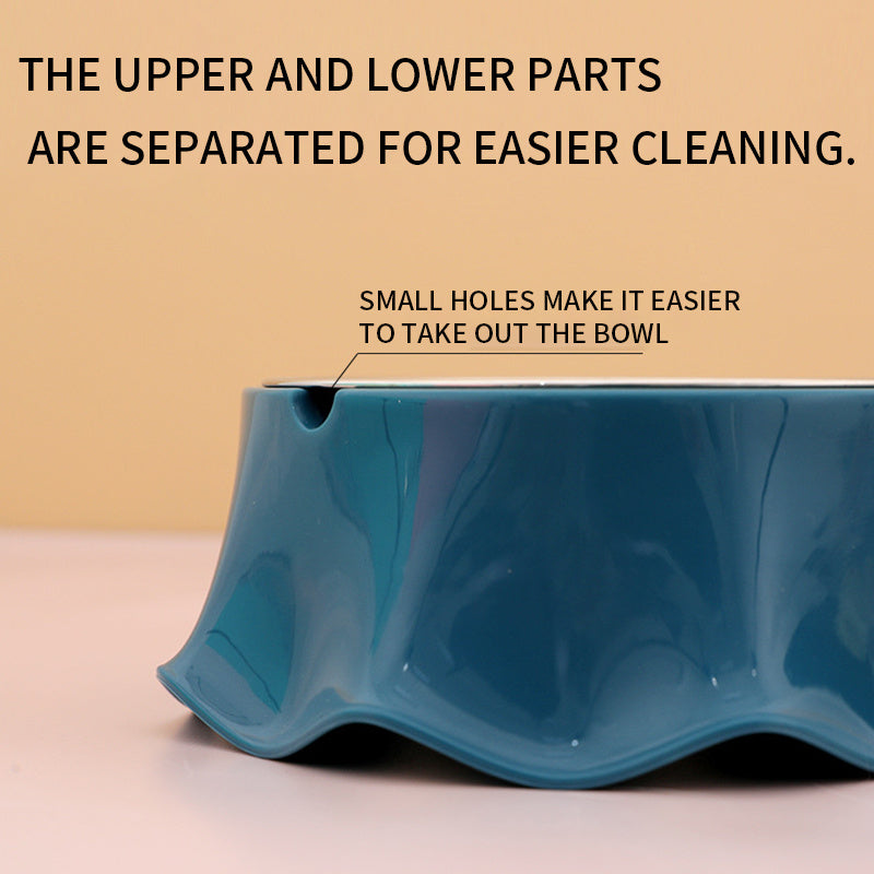 easy-clean polished metal pet bowl with rubber bottom