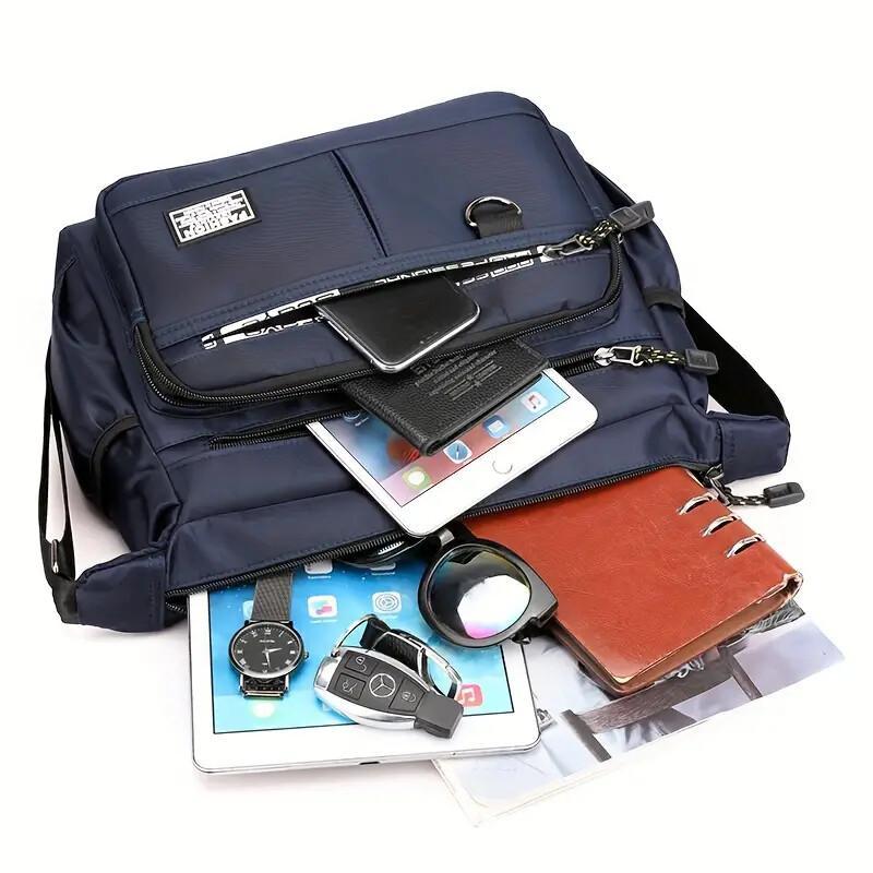 Large-Capacity Waterproof Men’s Backpack – Business Casual Multi-Pocket Messenger & Shoulder Bag