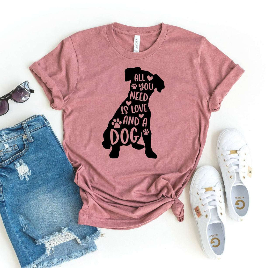 All You Need Is Love And A Dog T-Shirt – Unisex Soft Cotton Tee by Bella+Canvas

