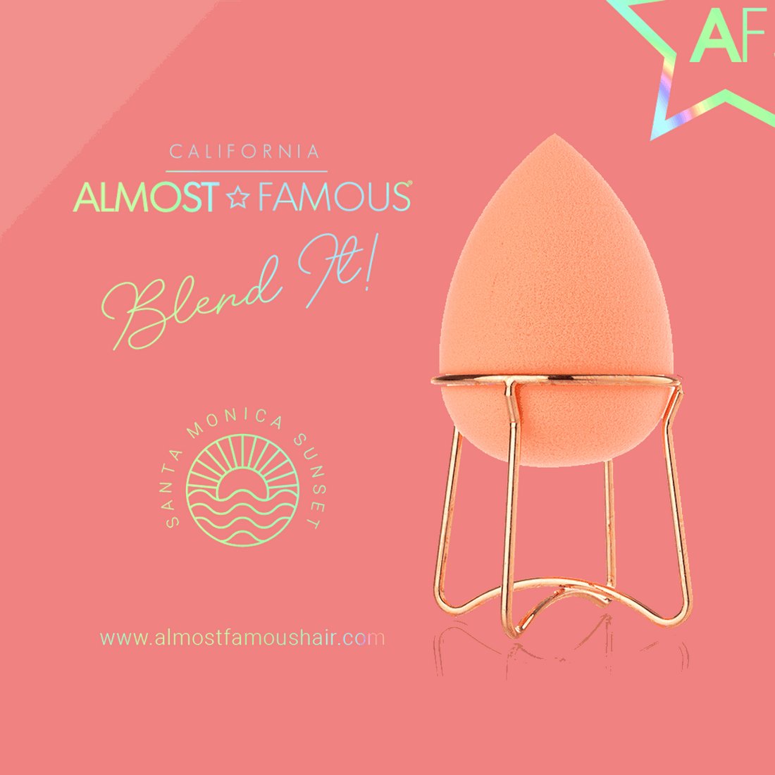 Almost Famous Makeup Blender w/ Rose Gold Stand