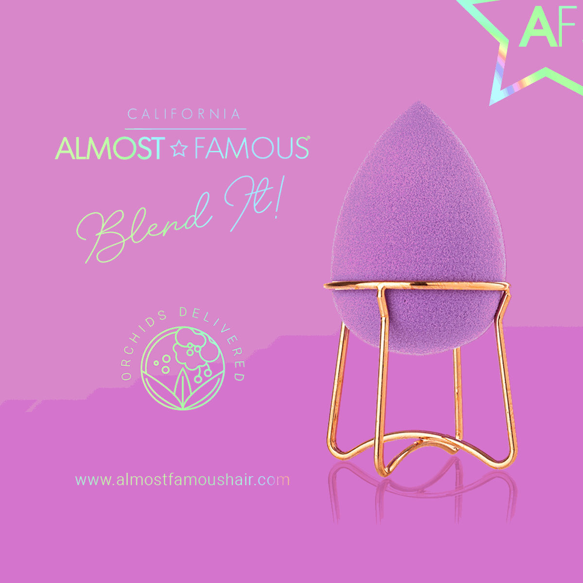 Almost Famous Makeup Blender w/ Rose Gold Stand