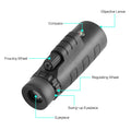 10X HD Optical Monocular Telescope with Phone Clip & Tripod – BAK4 Prism Zoom Scope