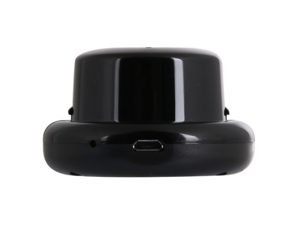 Black security camera with small support bracket