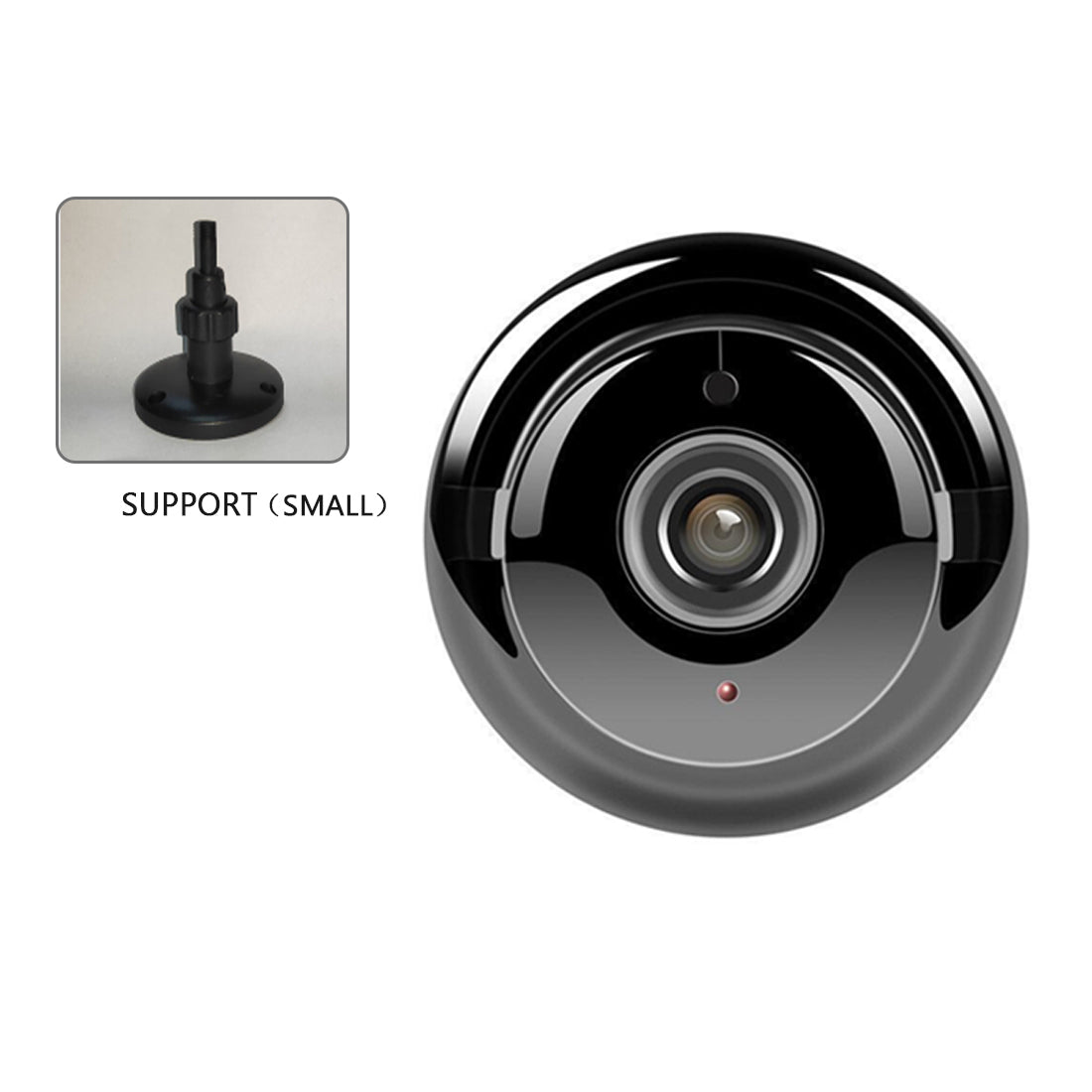 Black security camera with small support bracket