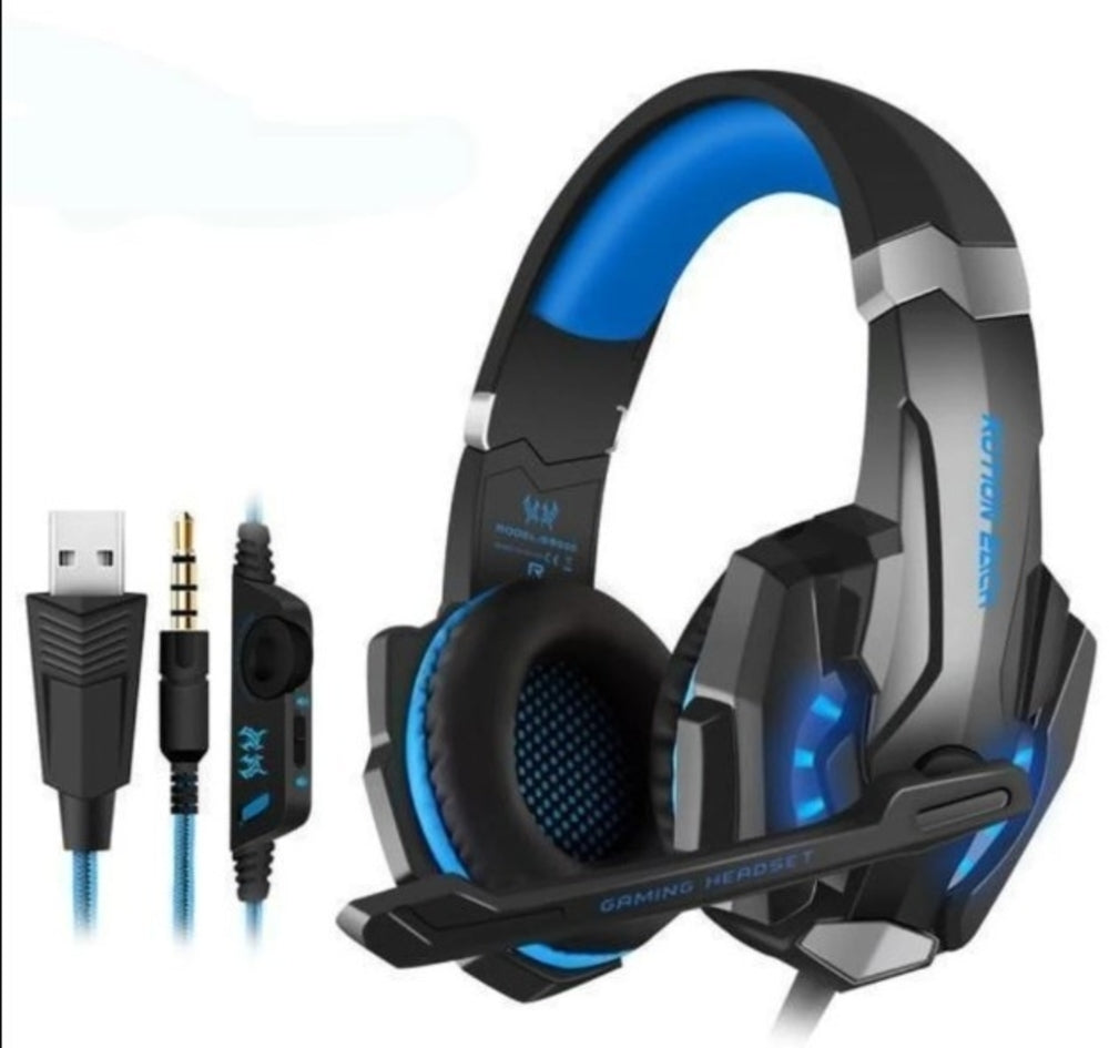 Gaming headset with red and black design