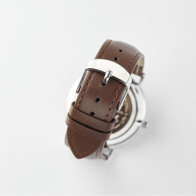 Custom Engraved Watch for Men – Handwriting Gift for Groom, Husband, or Loved One