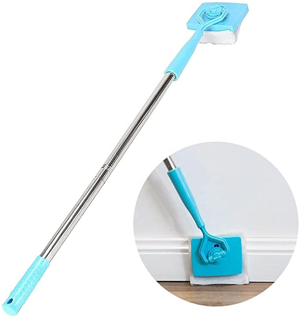Baseboard Buddy Retractable Cleaning Brush Mop – Universal Household Tool with Microfiber Pad

