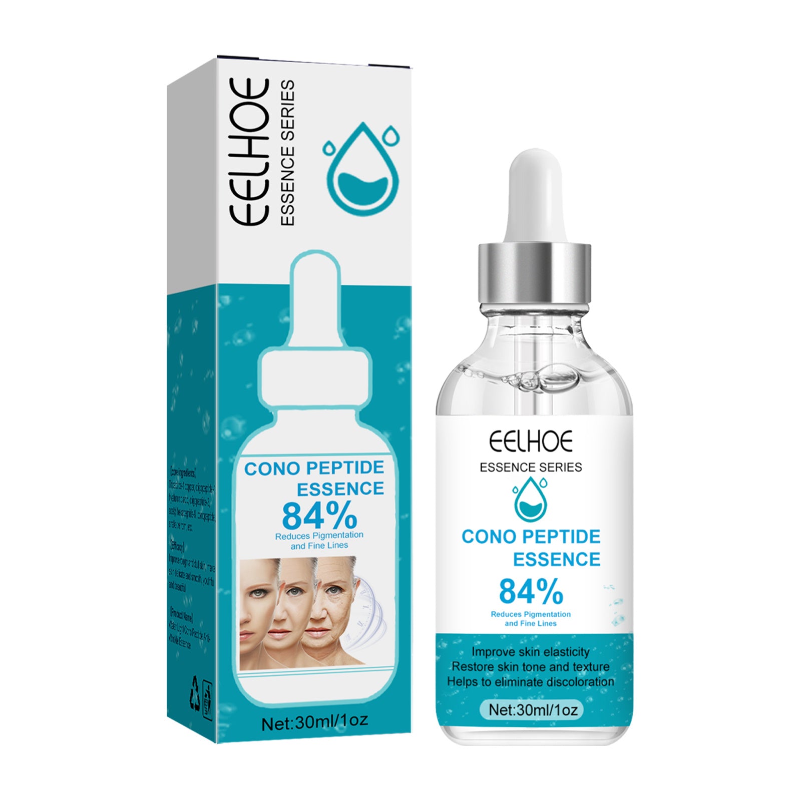 Eelhoe Cono Peptide Essence bottle and packaging on a white background