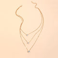 Zircon Star & Heart Multi-Layer Pendant Necklace – Water Drop Charm Jewelry for Women

