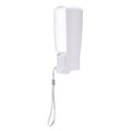 White wall-mounted phone with a cord 
