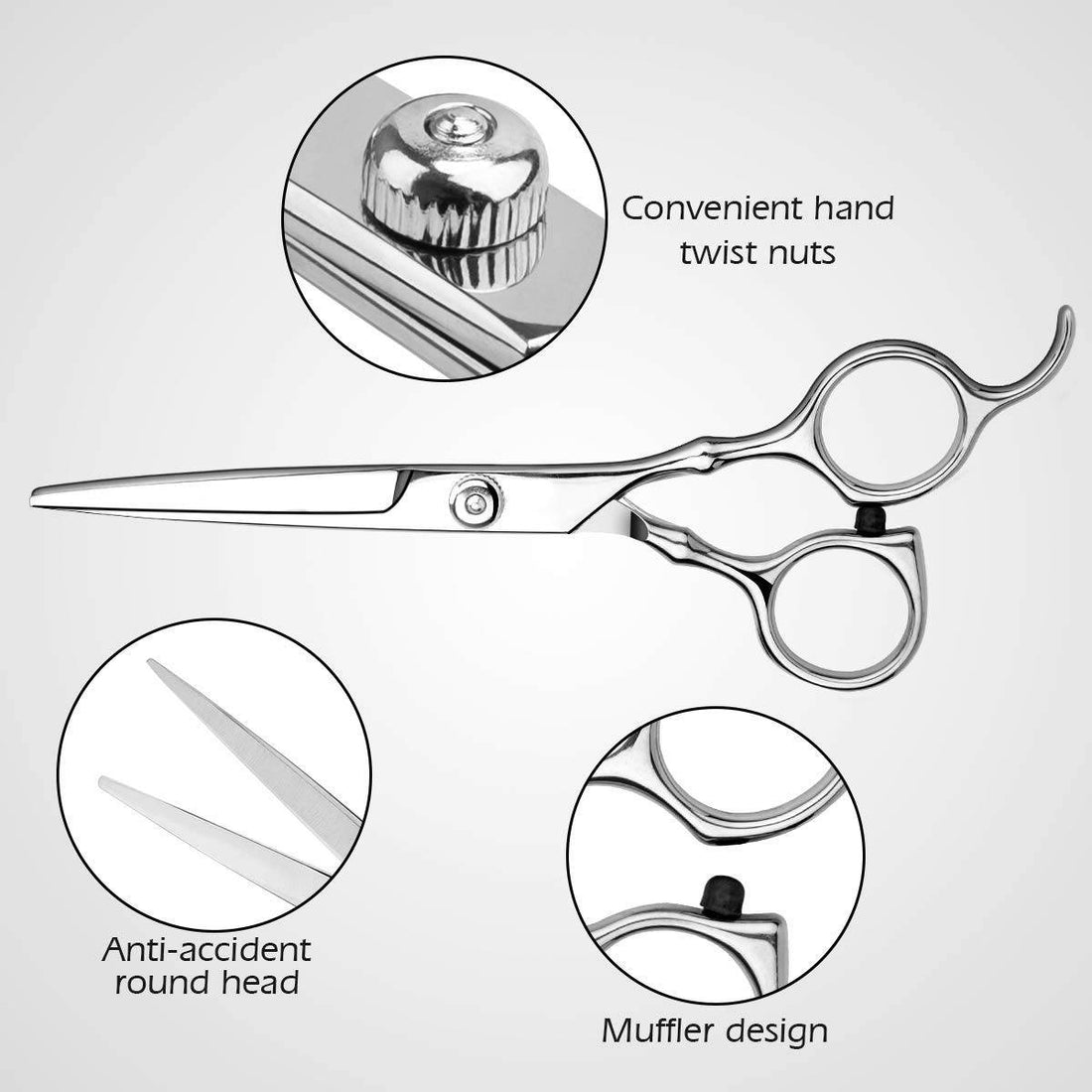 Hair Cutting Scissors Set, 6 Inch Hairdressing Thinning Shears For Hair Cutting