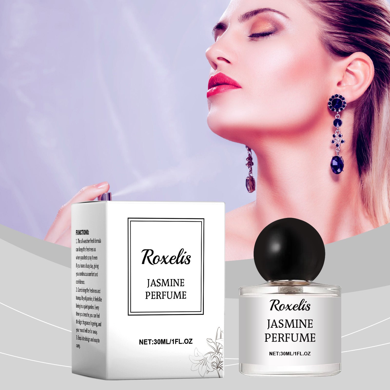 Floral scented perfume with lavender and peppermint leaf