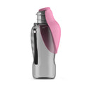 Clear water bottle with pink cap and accent