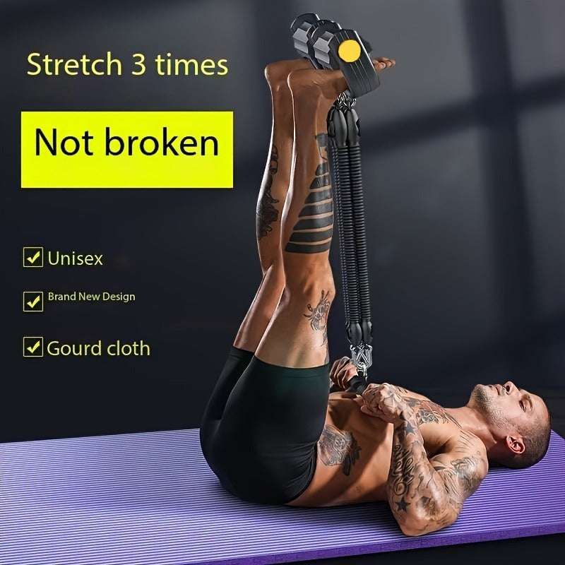 A Set Of Adjustable Resistance Tension Bands With Foot Pedals And Handles, High Resistance Level, Anti Fall, Suitable For Fitness Training, Body Stretching, And Abdominal Muscle Exercises