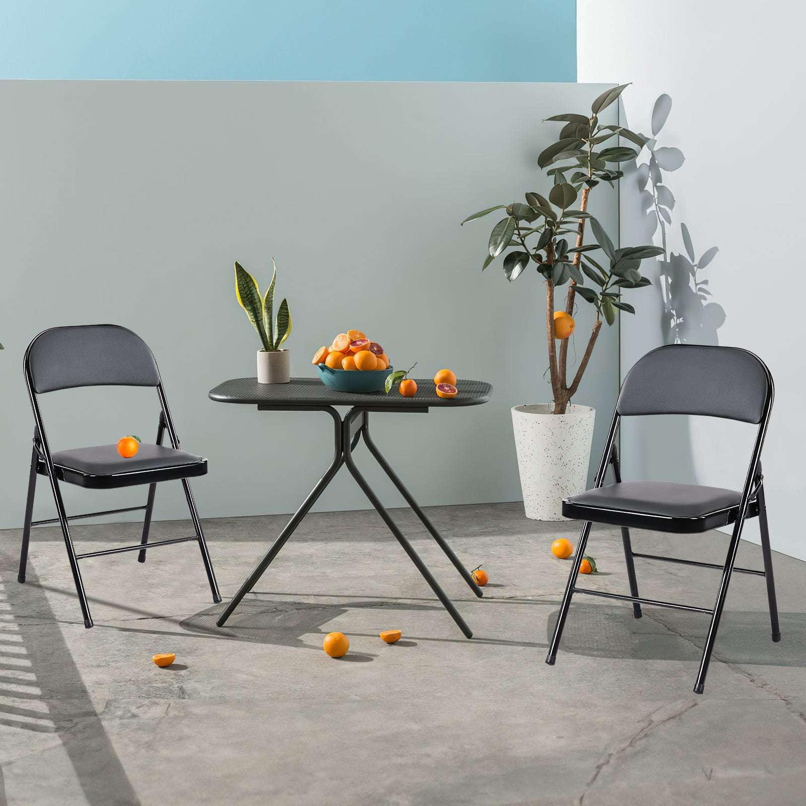Leather Upholstered Folding Chair