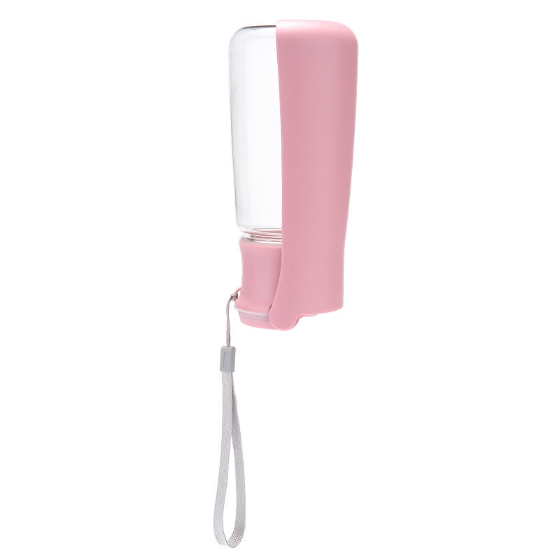 Pet drinking bottle with flip cup for walking