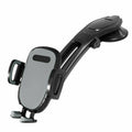 Black car phone holder with a gray suction cup