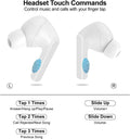 White wireless earbuds with touch commands