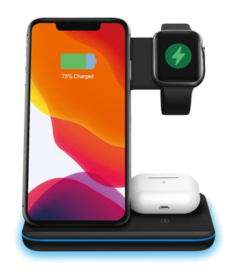 Ninja 15W 3-in-1 Fast Wireless Charging Station for Phone, Watch & Earbuds