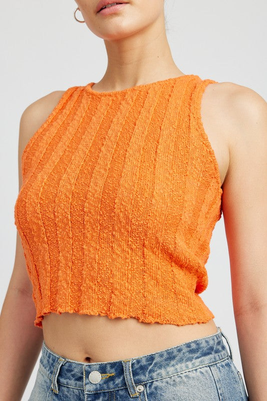 soft rib knit crop tee cotton crop top