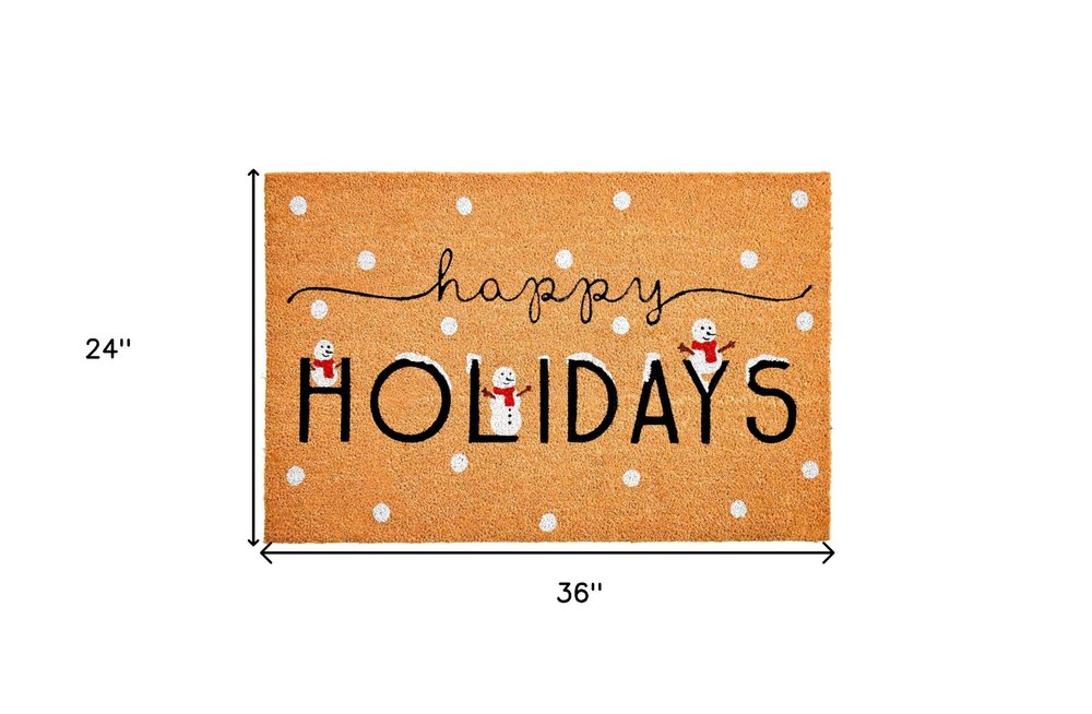stain resistant coir doormat holiday welcome design